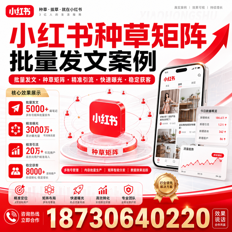 马鞍山小红书种草矩阵批量发文案例